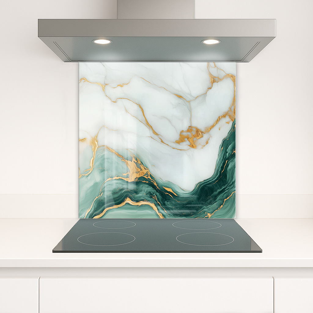 Стъклено гръбче за кухня с принт и размер 60 х 60 см - Marble 33
