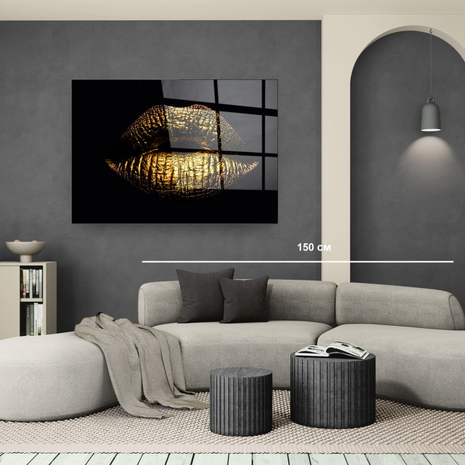 Стъклена картина Gold Mistic за хол, спалня или коридор от J Point Home