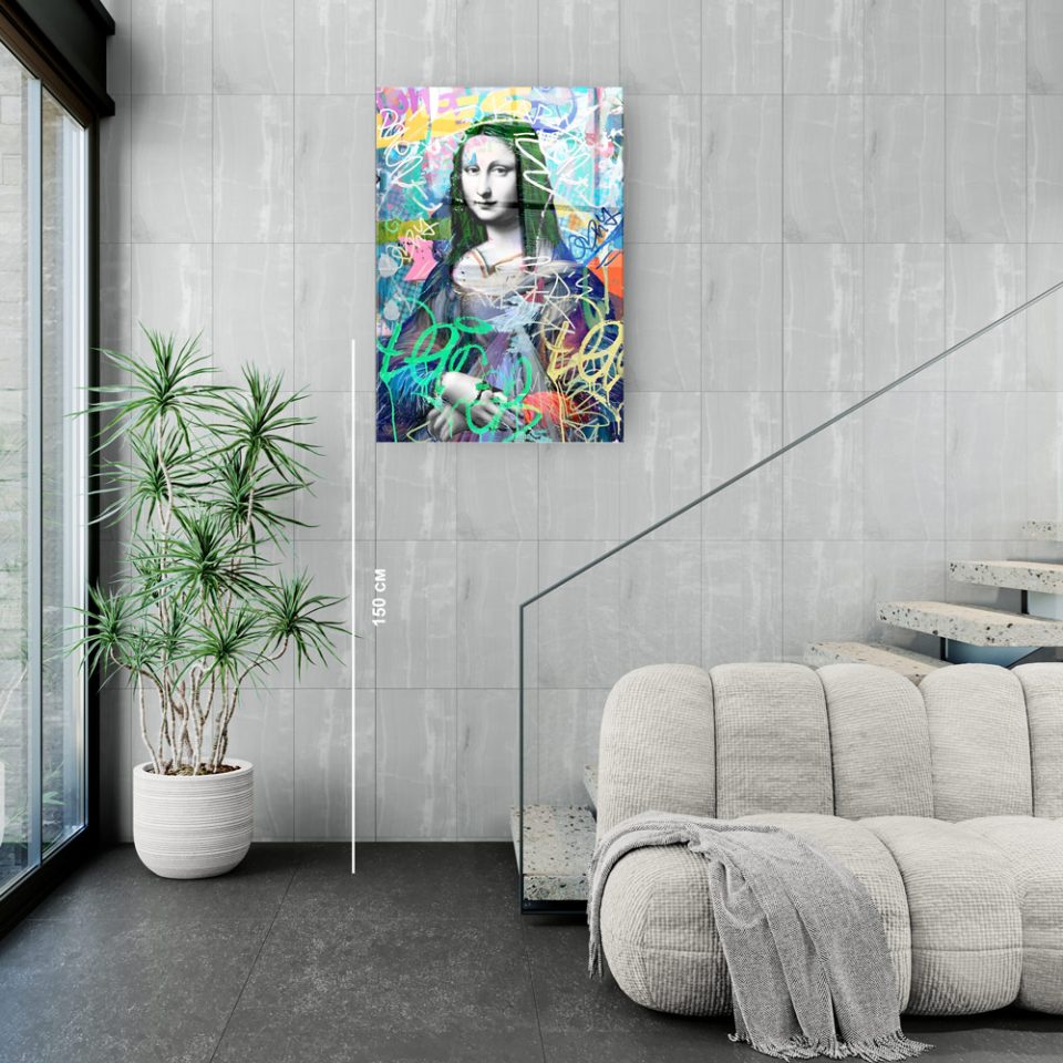 Стъклена картина Mona Lisa за хол, спалня или коридор от J Point Home