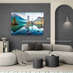 Стъклена картина Mountain Lake 2 за хол, спалня или коридор от J Point Home