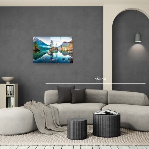 Стъклена картина Mountain Lake 2 за хол, спалня или коридор от J Point Home