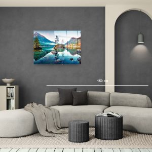 Стъклена картина Mountain Lake 2 за хол, спалня или коридор от J Point Home