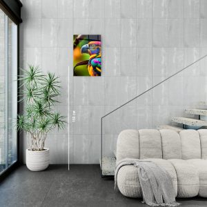 Стъклена картина Parrot за хол, спалня или коридор от J Point Home
