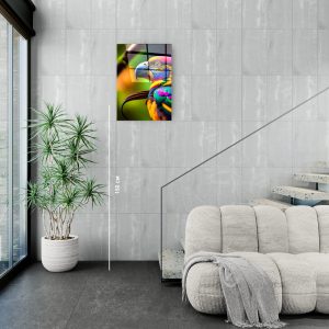 Стъклена картина Parrot за хол, спалня или коридор от J Point Home