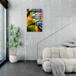 Стъклена картина Parrot за хол, спалня или коридор от J Point Home