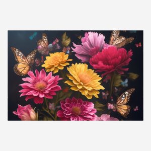 Стъклена картина Colorful Flowers за хол, спалня или коридор от J Point Home
