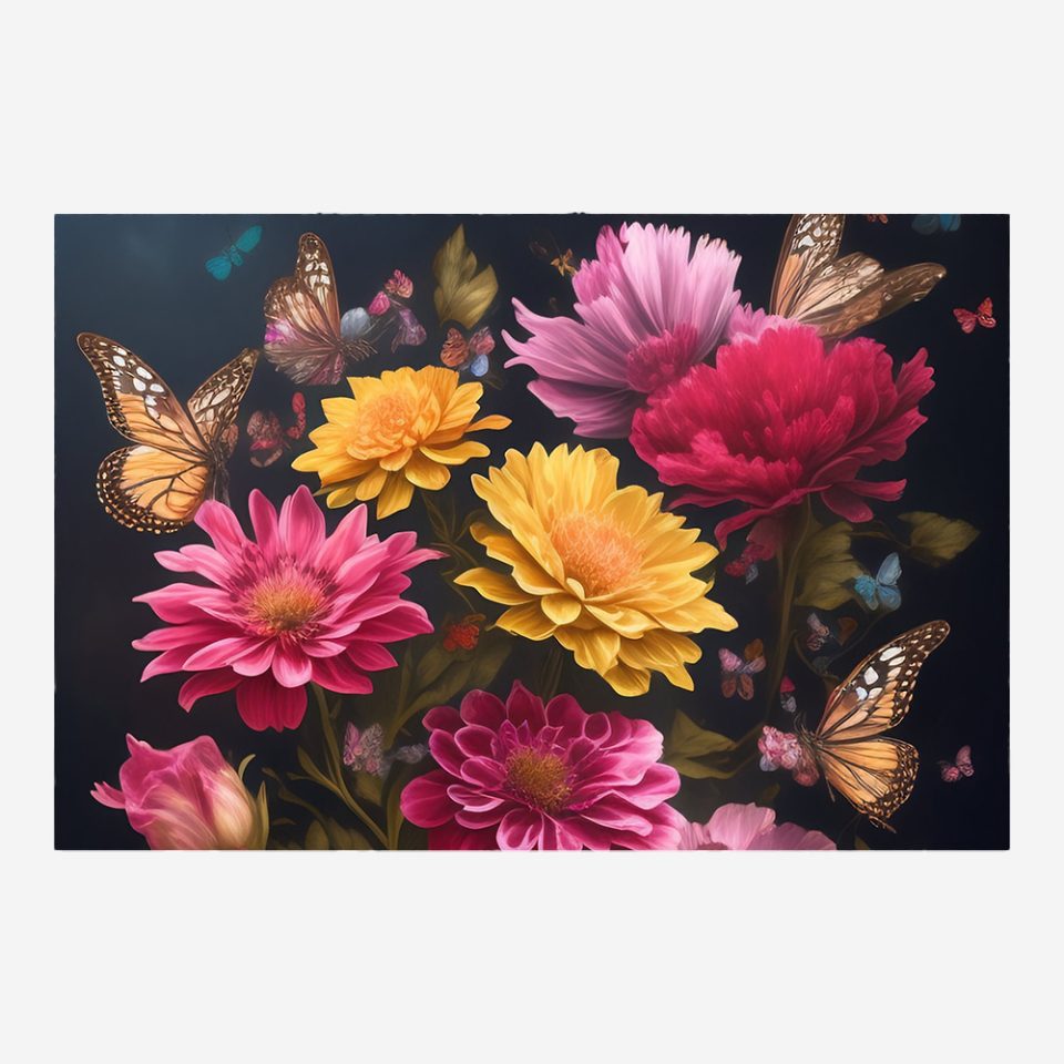 Стъклена картина - Colorful Flowers