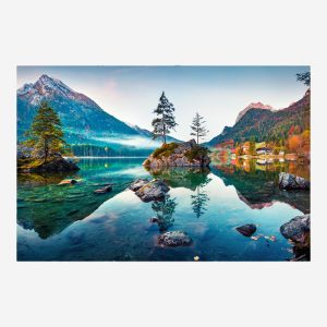 Стъклена картина Mountain Lake 2 за хол, спалня или коридор от J Point Home