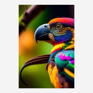 Стъклена картина Parrot за хол, спалня или коридор от J Point Home