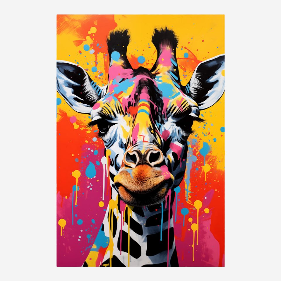 Стъклена картина - Pop Giraffe