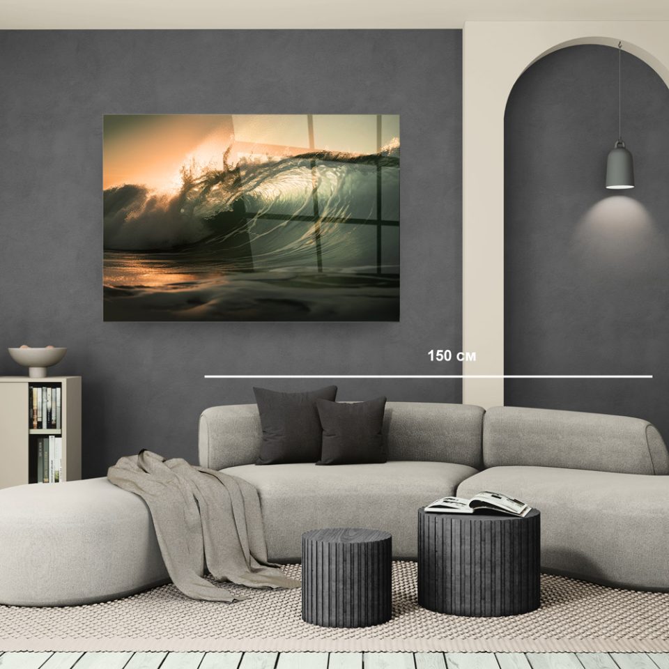 Стъклена картина Wave за хол, спалня или коридор от J Point Home